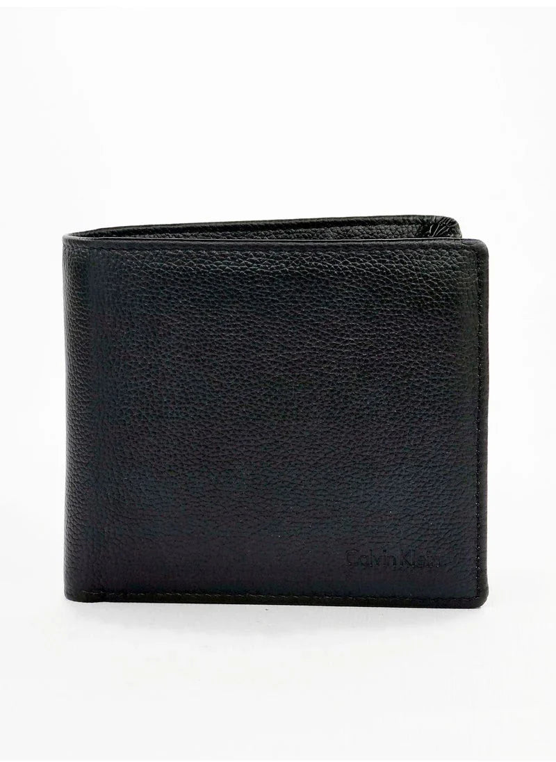 CK Black Leather Wallet-Keychain Set For Men