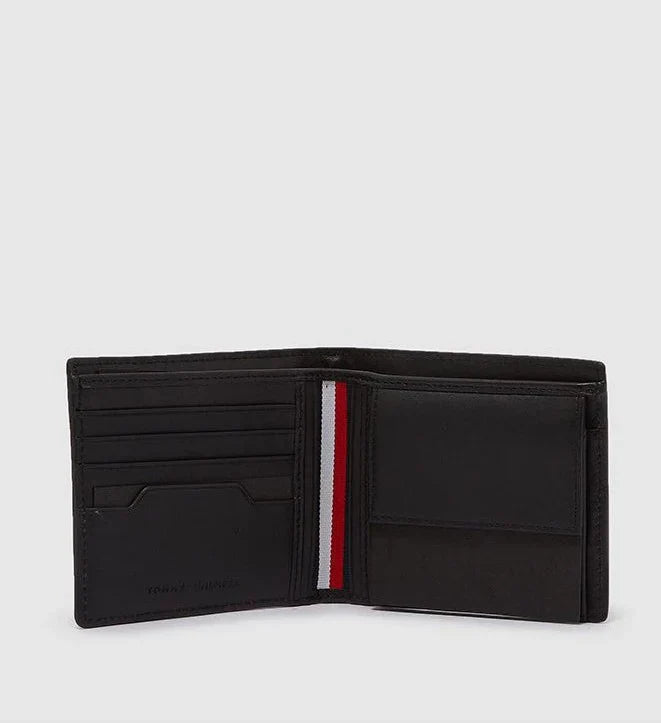 TH Black Leather Wallet With Card Holder For Men