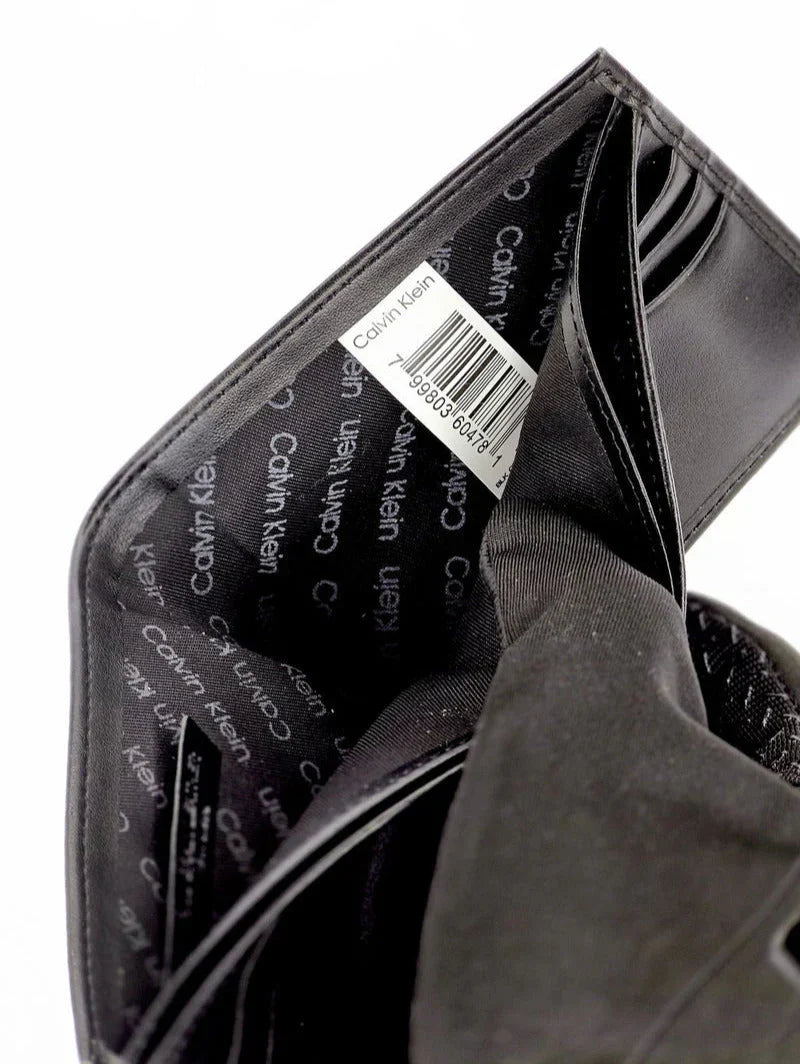 CK Black Leather Wallet-Keychain Set For Men