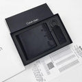 CK Black Leather Wallet-keychain Set For Men
