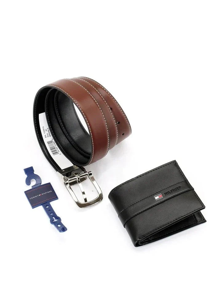 TH Leather Wallet-Belt Set For Men