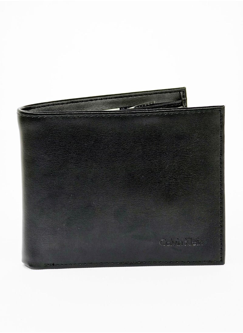 CK Black Leather Wallet-Keychain Set For Men