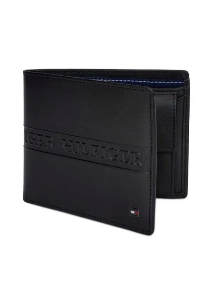 TH Black Leather Wallet For Men