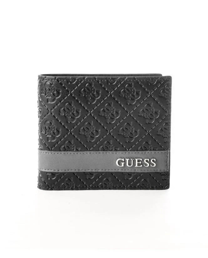 GU Black Leather Wallet For Men