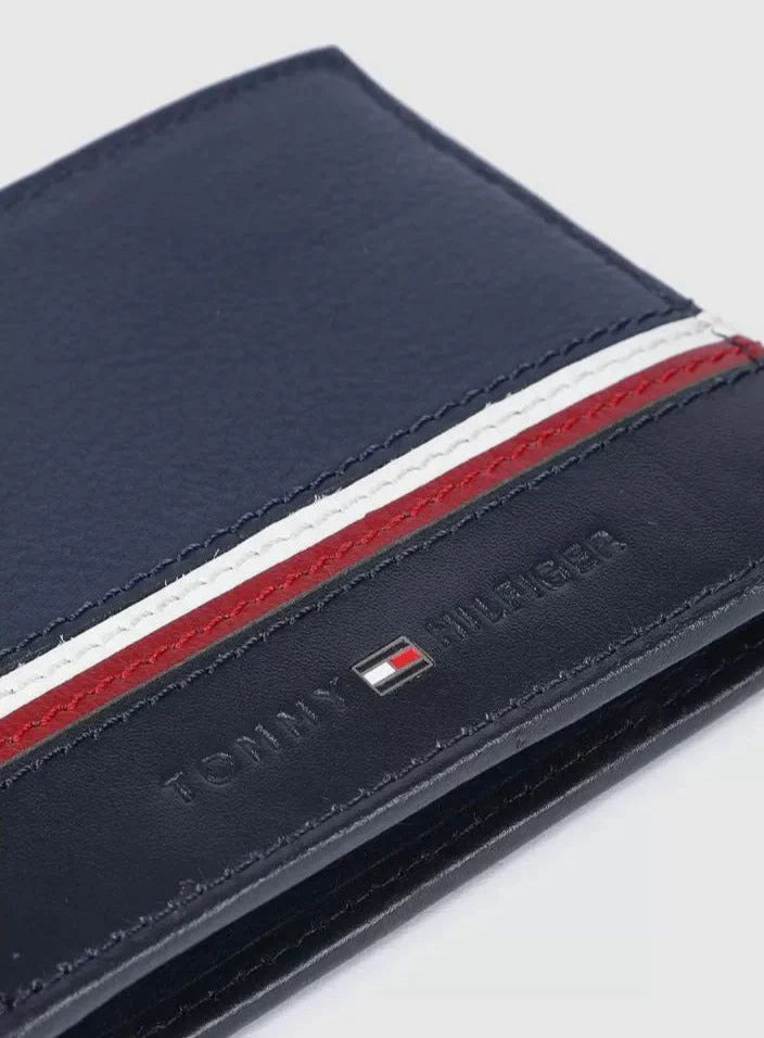 TH Navy Leather Wallet For Men