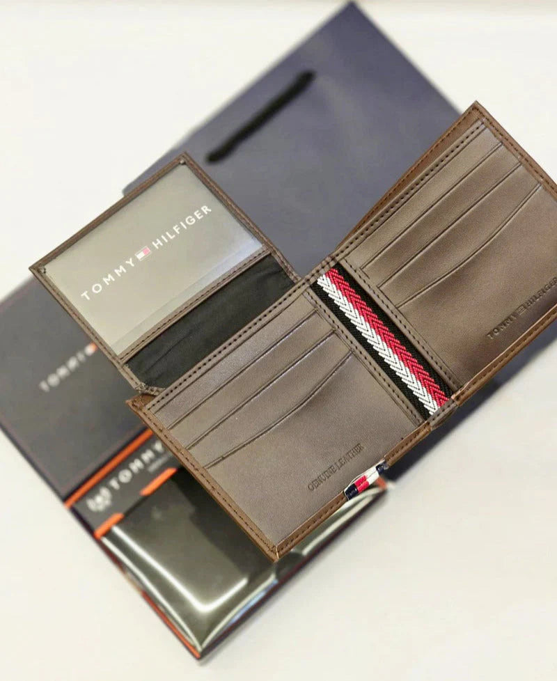 TH Brown Leather Wallet For Men