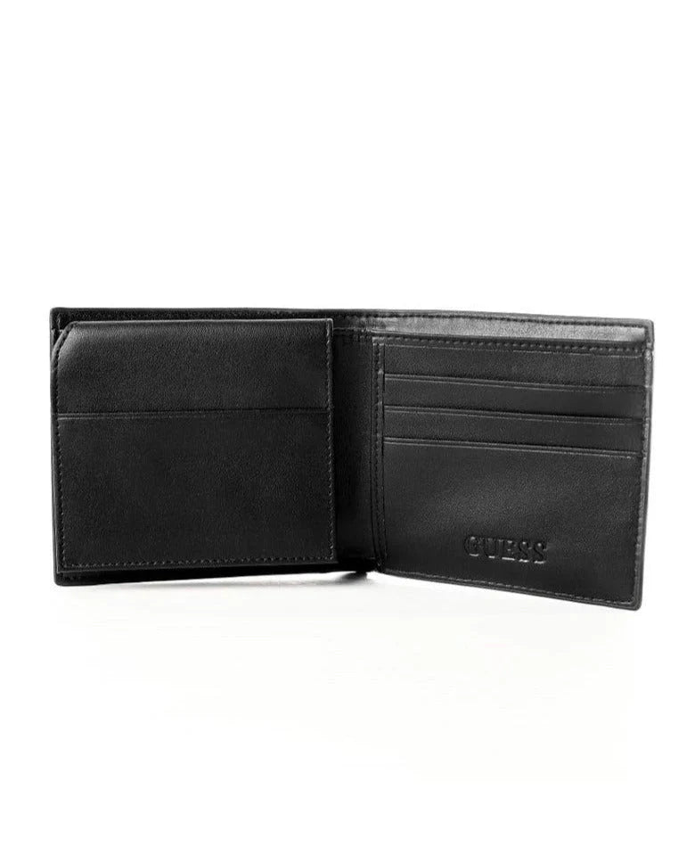 GU Black Leather Wallet For Men