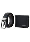 CK Black Leather Wallet-Belt Set For Men