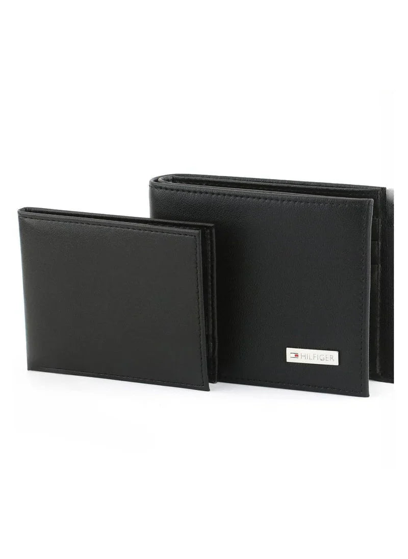 TH Black Leather Wallet For Men