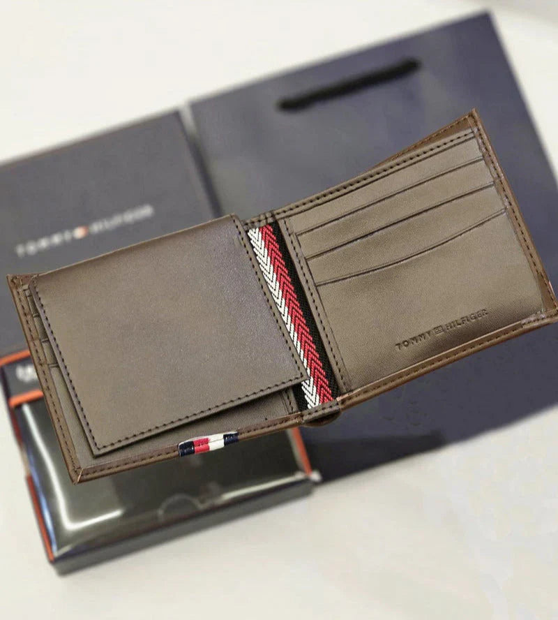 TH Brown Leather Wallet For Men