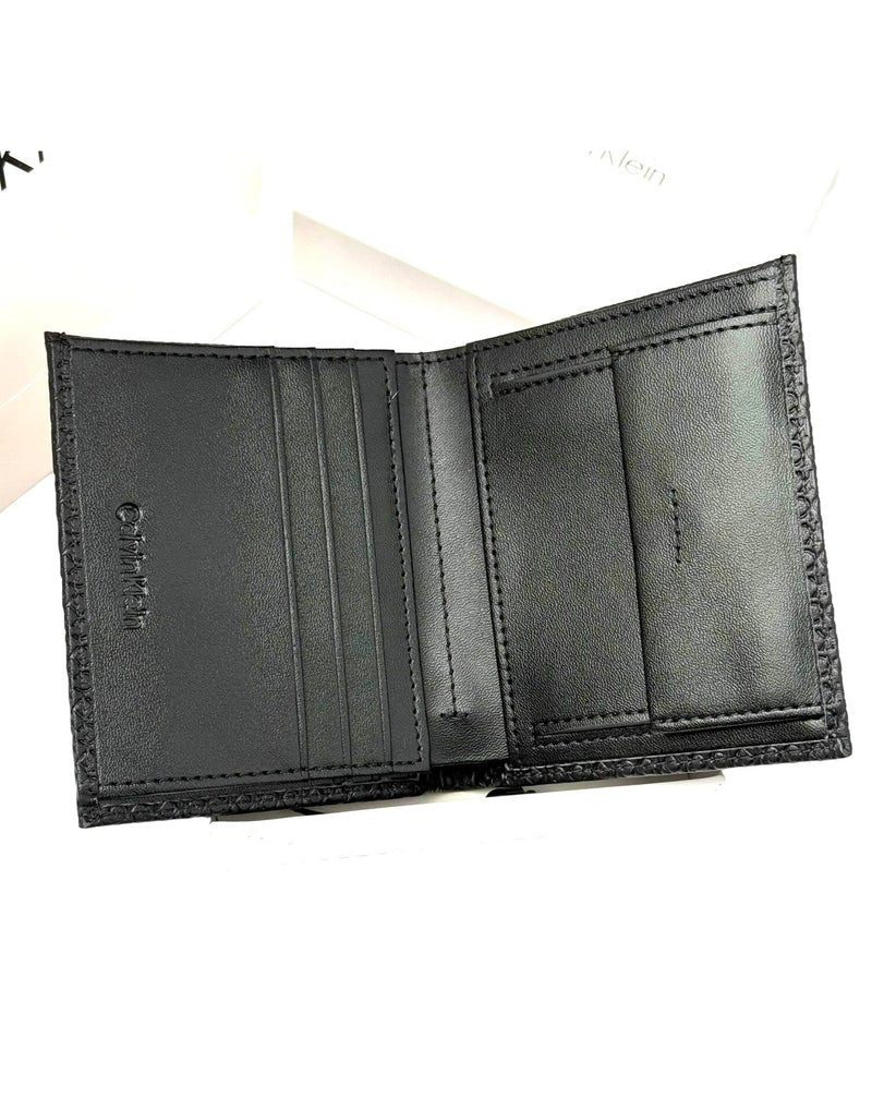 CK Black Leather Wallet-Keychain Set For Men