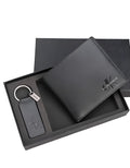 CK Black Leather Wallet & Keychain Set For Men