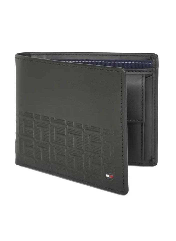 TH Black Leather Wallet For Men