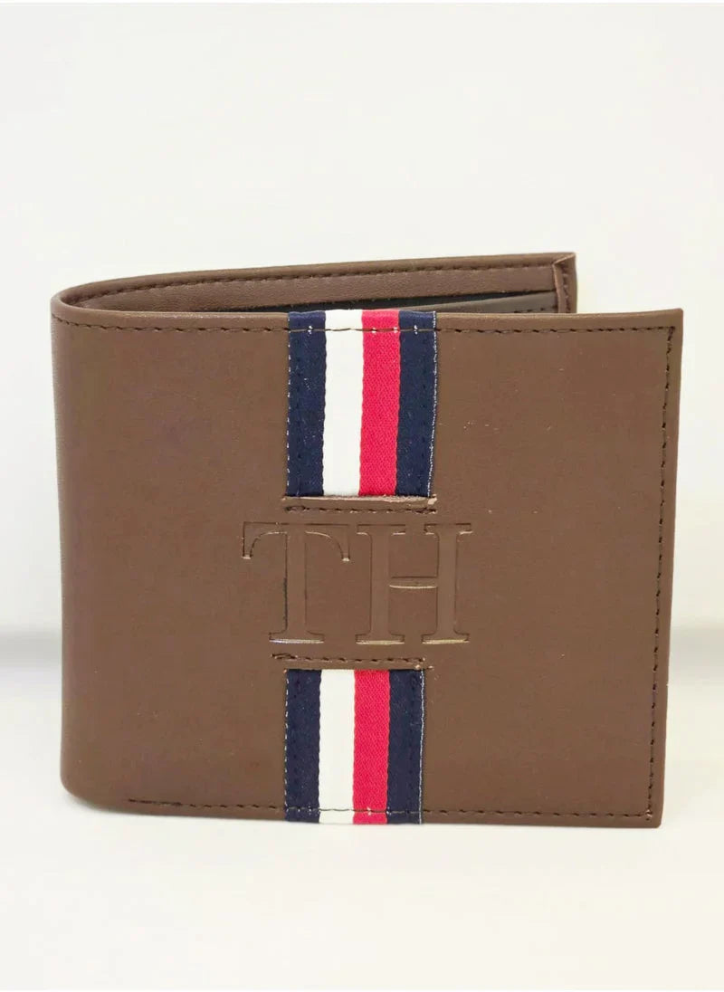 TH Brown Leather Wallet For Men