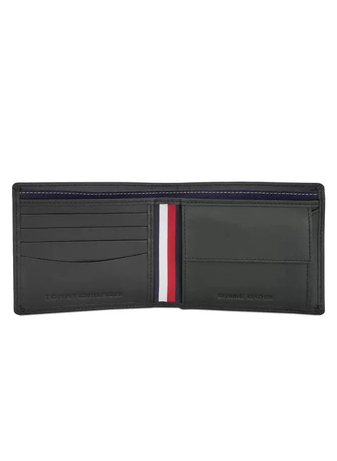 TH Black Leather Wallet For Men