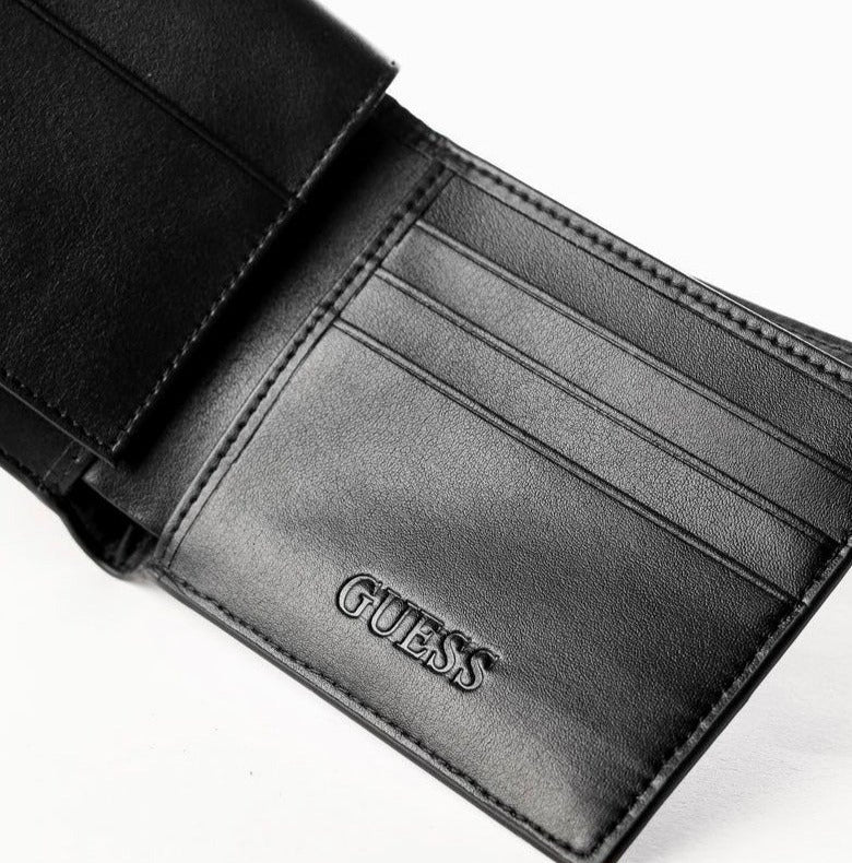 GU Black Leather Wallet For Men