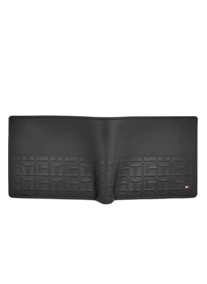TH Black Leather Wallet For Men