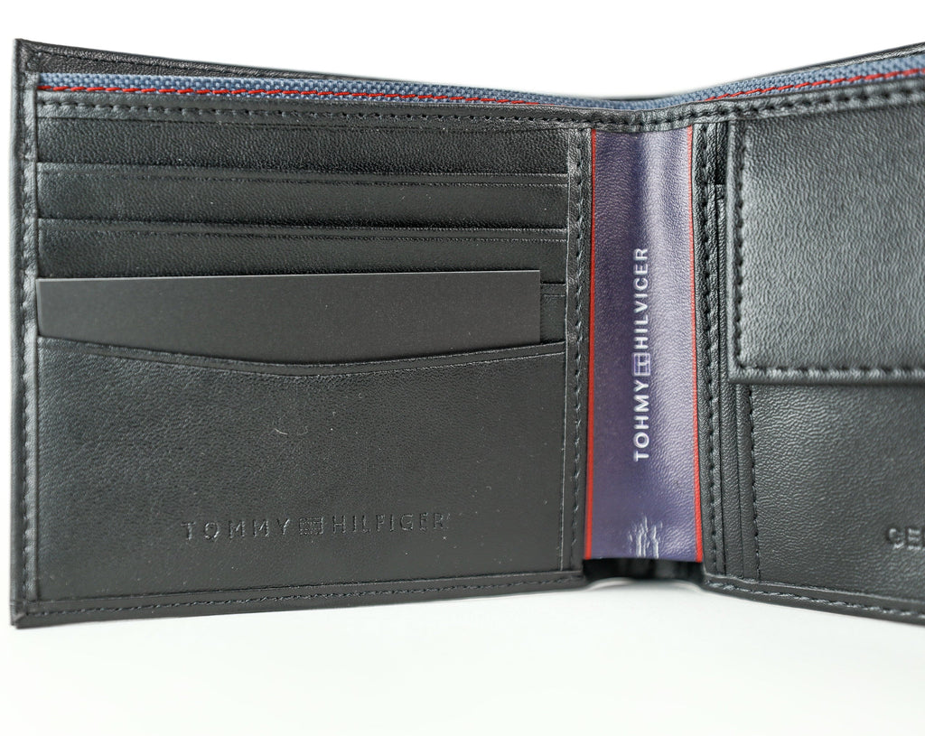 TH Black Leather Wallet For Men
