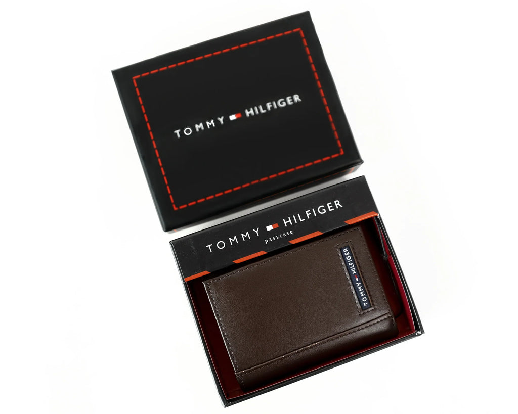 TH Brown Trifold Wallet For Men
