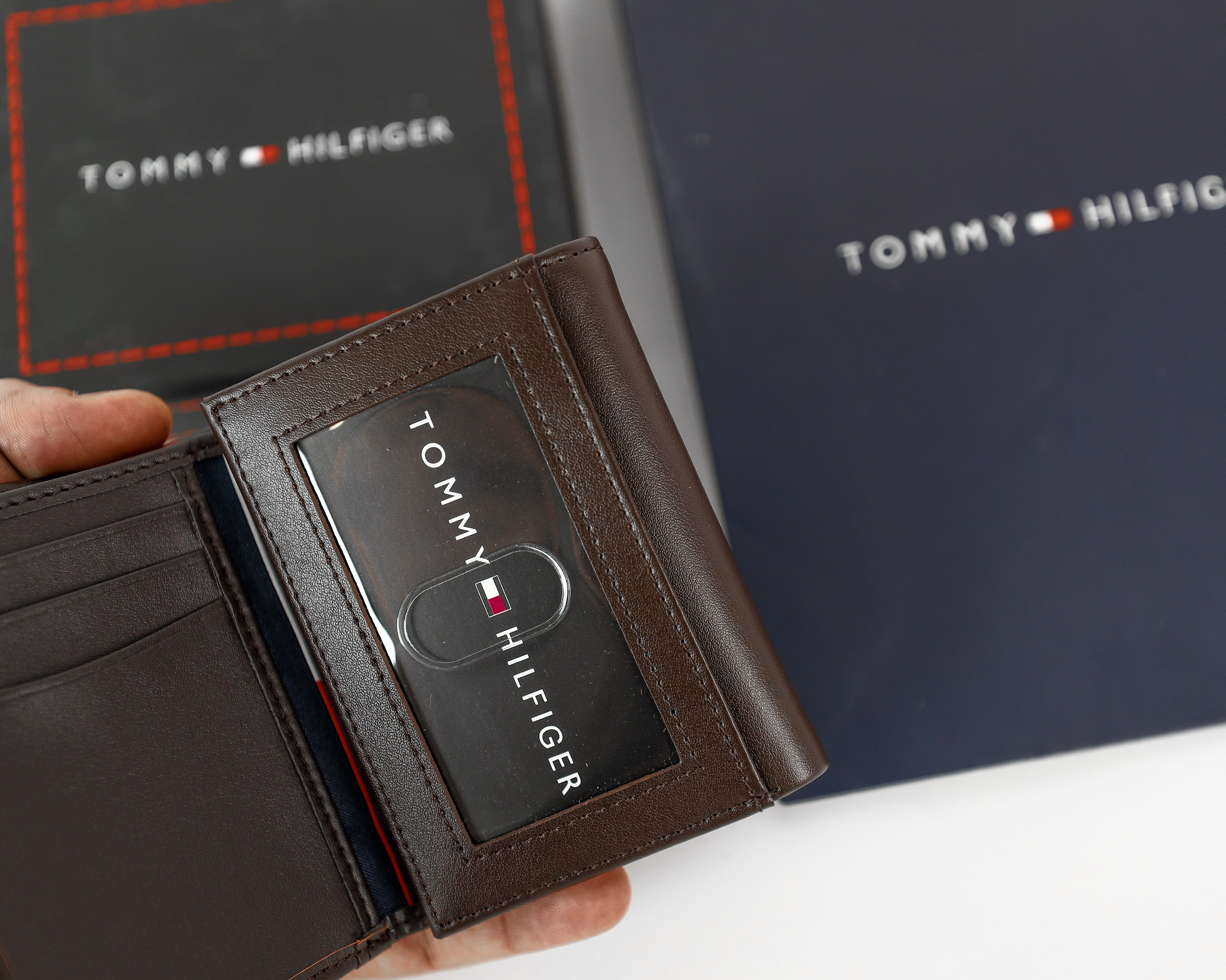 TH Brown Trifold Wallet For Men