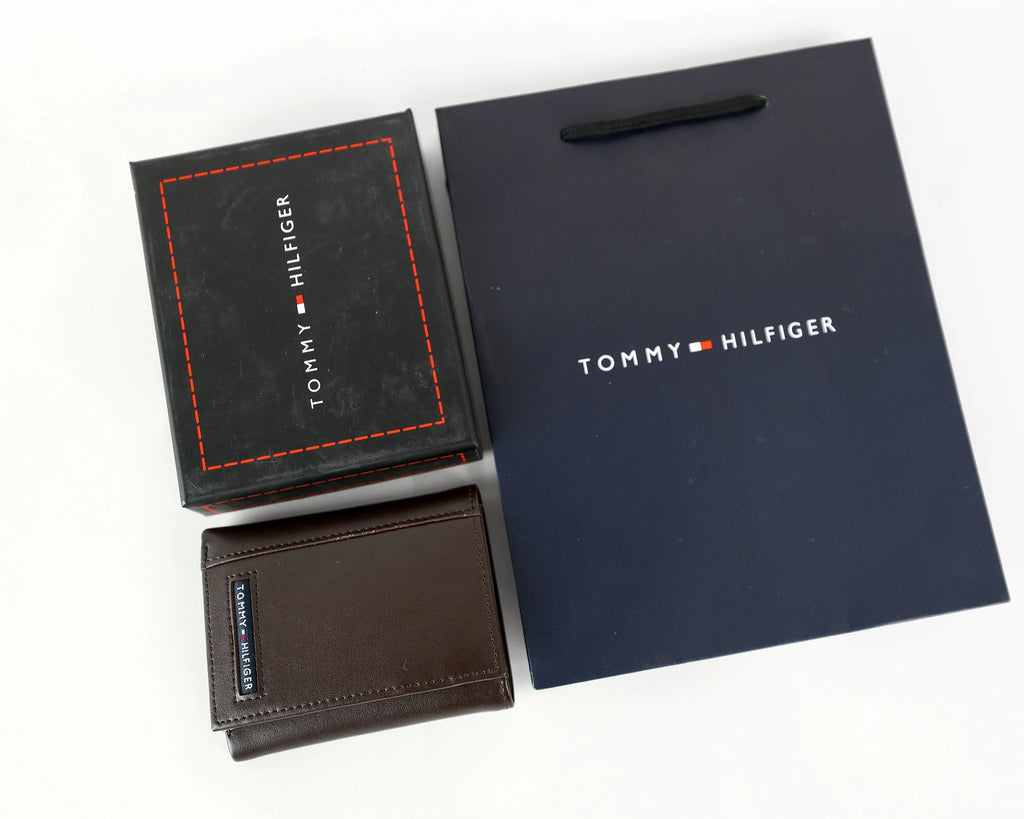 TH Brown Trifold Wallet For Men