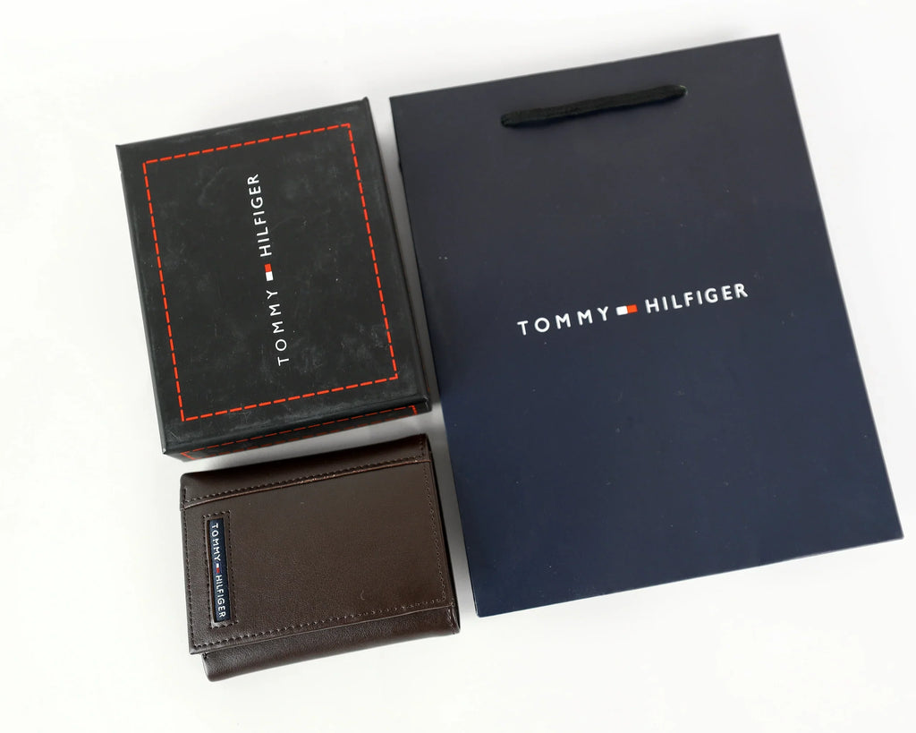 TH Brown Trifold Wallet For Men