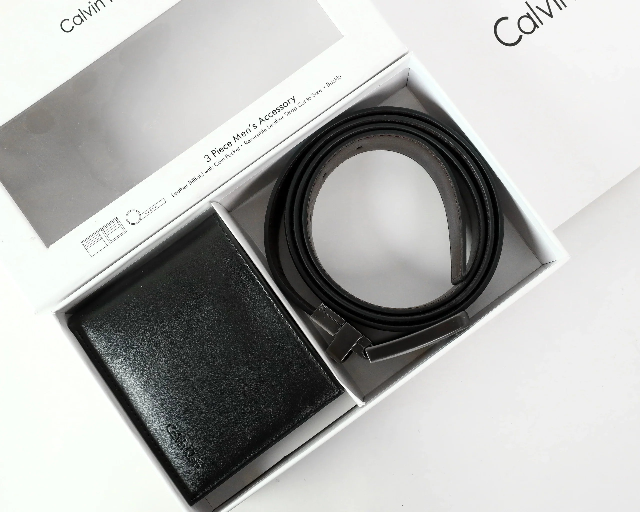 CK Leather Wallet-Belt Set For Men