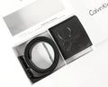 CK Black Leather Wallet-Belt Set For Men