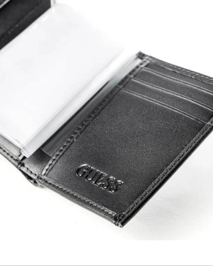 GU Black Trifold Wallet For Men