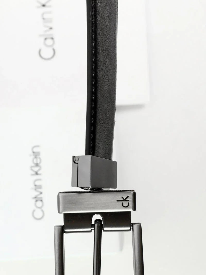 CK Black Leather Wallet-Belt Set For Men