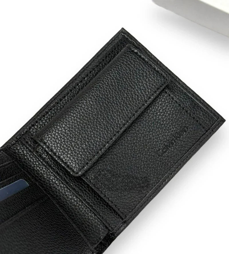 CK Black Leather Wallet-Belt Set For Men