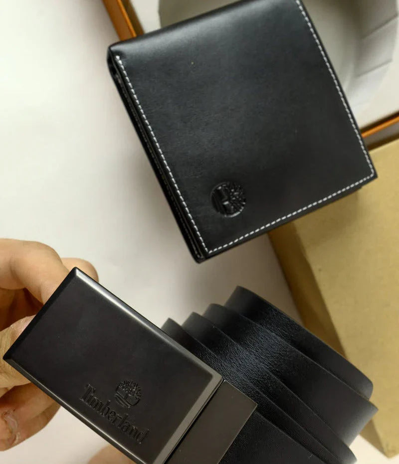 TL Leather Wallet-Belt Set For Men