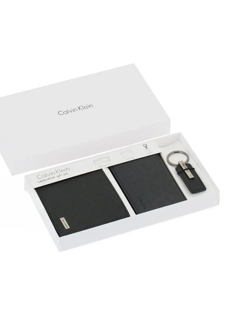 CK Black Wallet-Keychain-Card Holder Set For Men