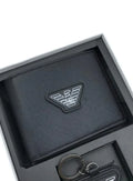 EA Black Wallet-Keychain Set For Men