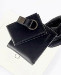 CK Black Leather Wallet-Keychain Set For Men