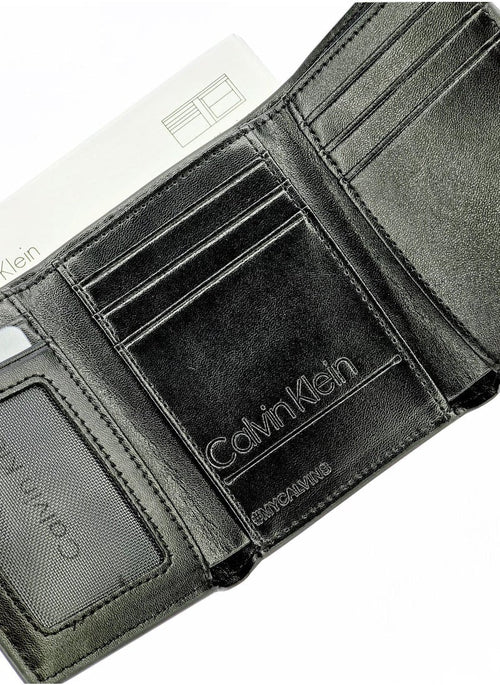 CK Monogram Trifold Black Wallet For Men