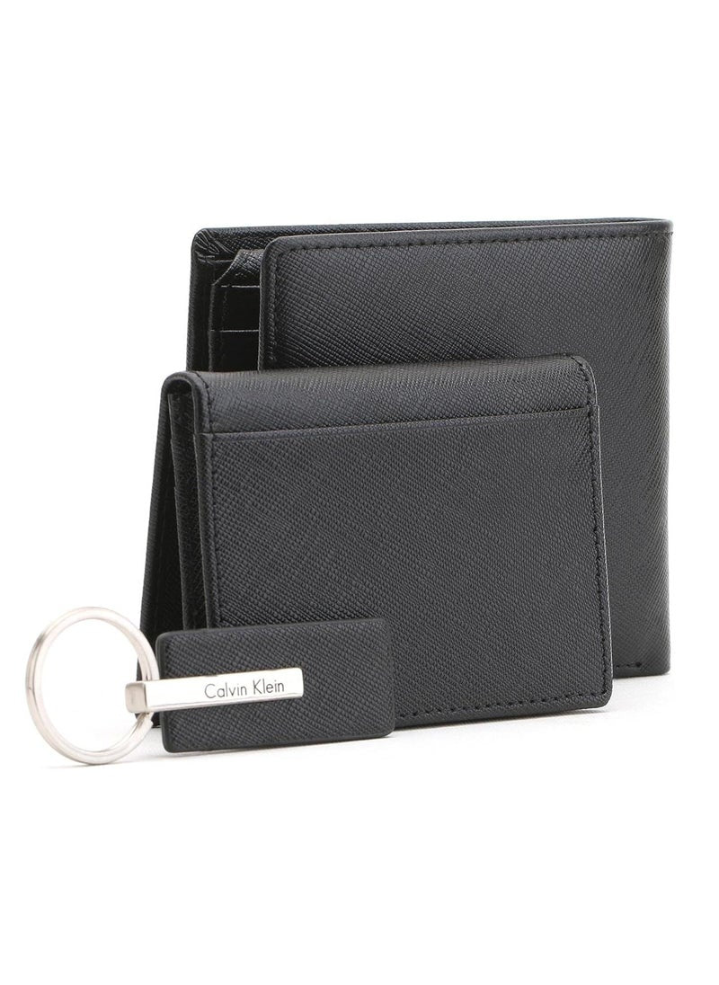 CK Black Wallet-Keychain-Card Holder Set For Men