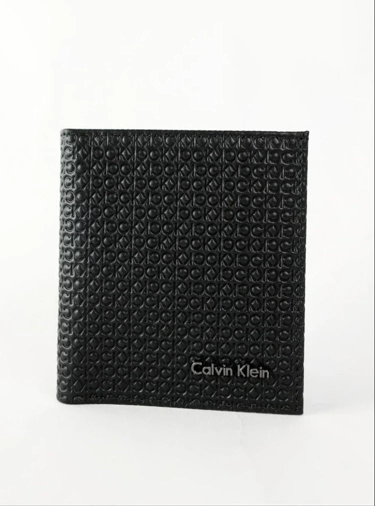 CK Black Leather Wallet-Keychain Set For Men