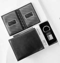 CK Black Leather Wallet-Keychain Set For Men