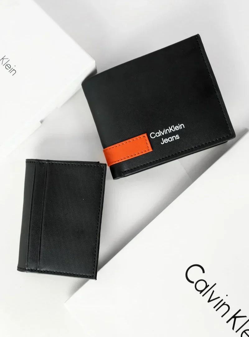 CK Black Leather Waller For Men