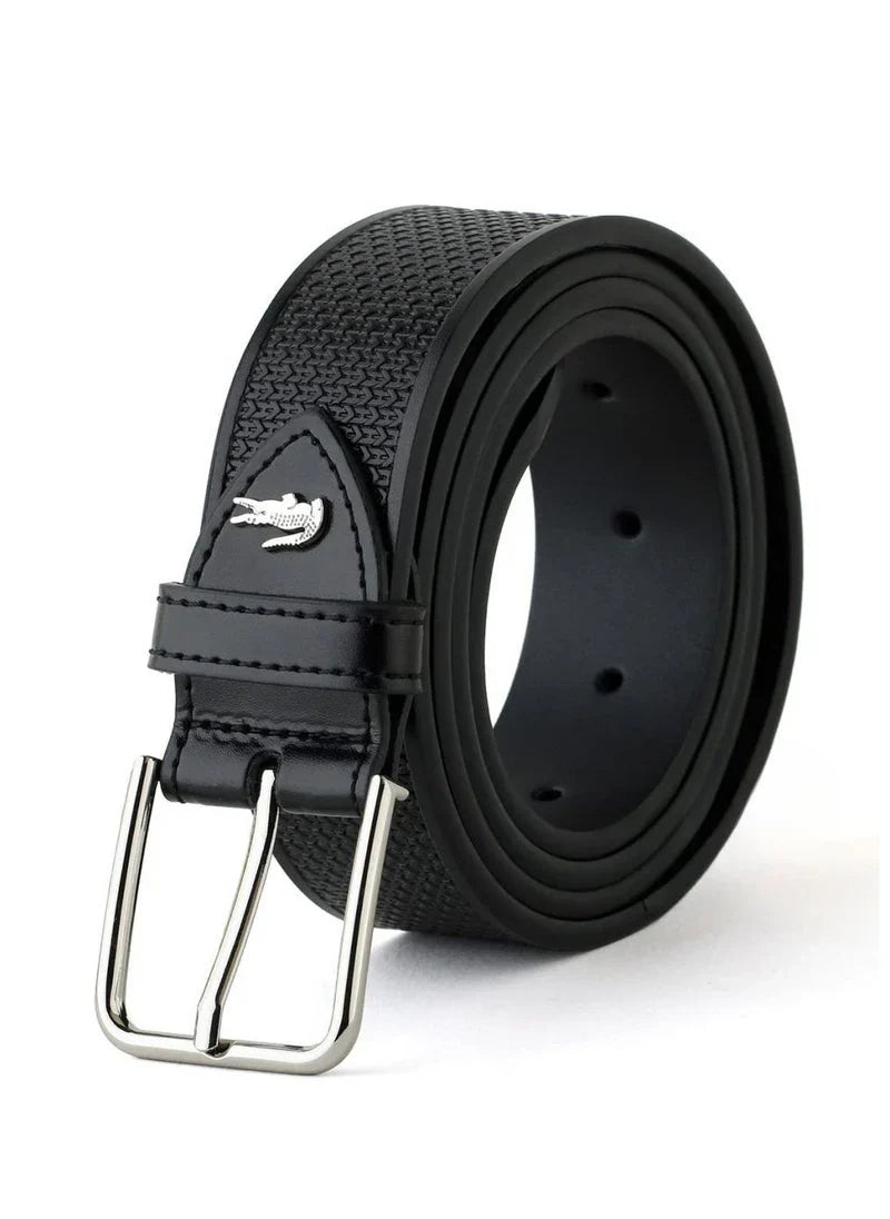 LC Black Leather Wallet-Belt Set For Men