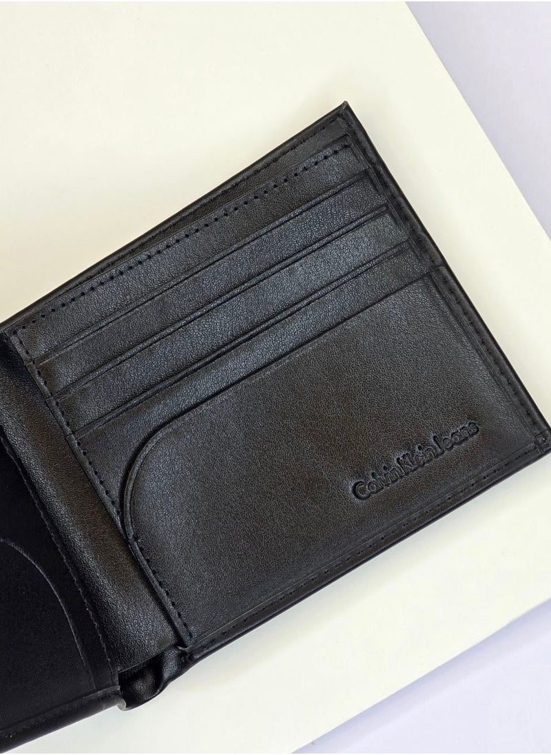 CK Black Leather Wallet-Belt Set For Men
