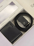 CK Black Leather Wallet-Belt Set For Men