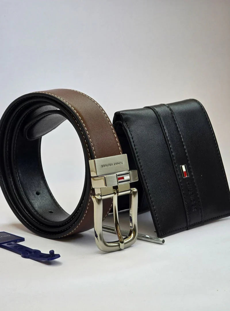 TH Leather Wallet-Belt Set For Men