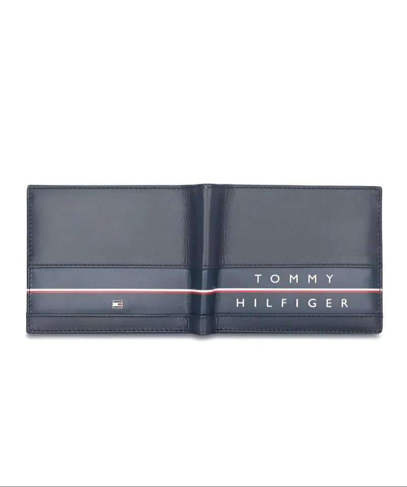TH Navy Leather Wallet For Men