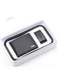 CK Black Leather Wallet-Belt Set For Men