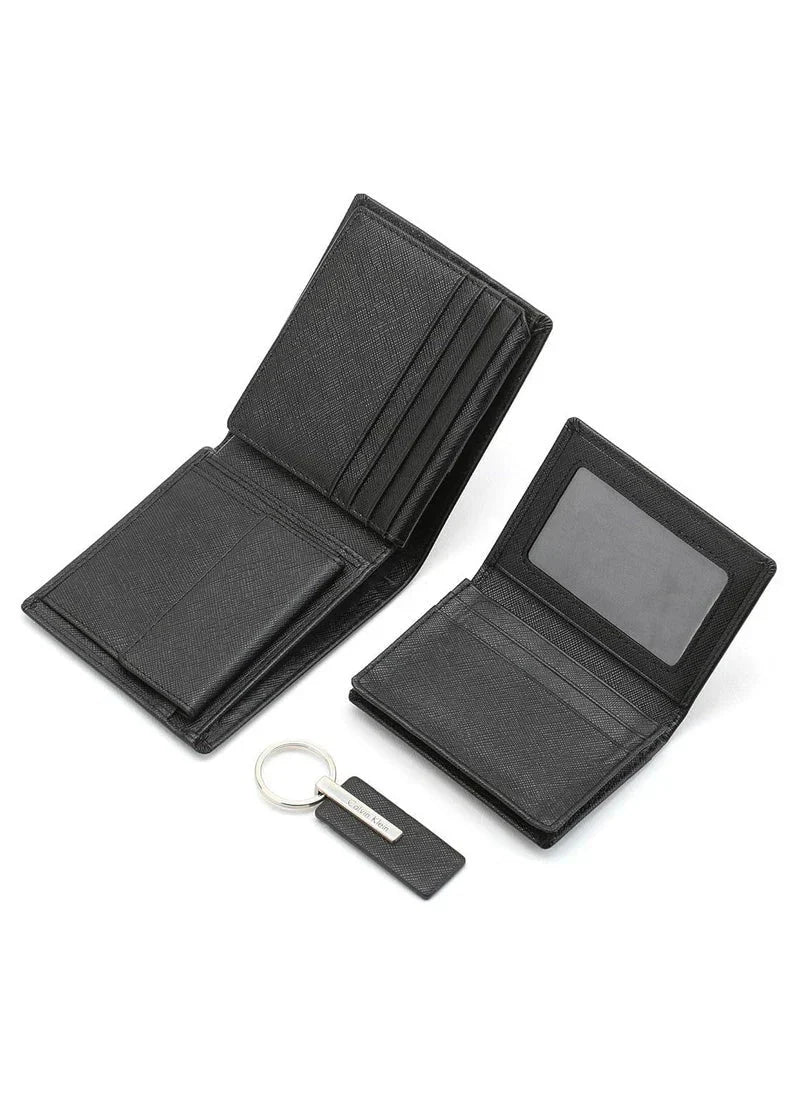 CK Black Wallet-Keychain-Card Holder Set For Men