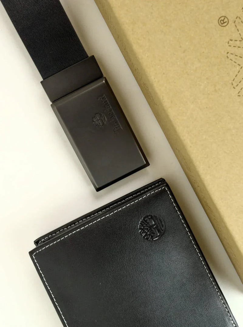 TL Leather Wallet-Belt Set For Men