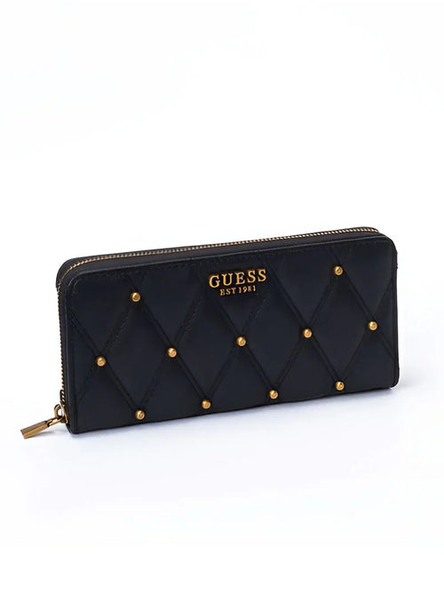 GU Quilted Black Wallet For Women