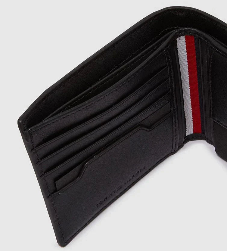 TH Black Leather Wallet With Card Holder For Men